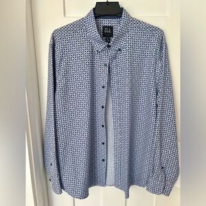 Jos. A. Bank Men's Geometric Blue and White Shirt